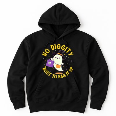 Halloween Ghost No Diggity Bout To Bag It Up Hoodie