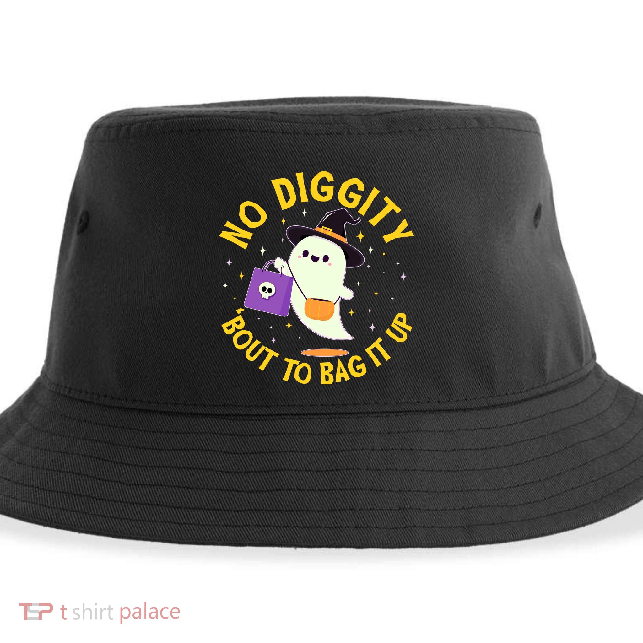 Halloween Ghost No Diggity Bout To Bag It Up Sustainable Bucket Hat