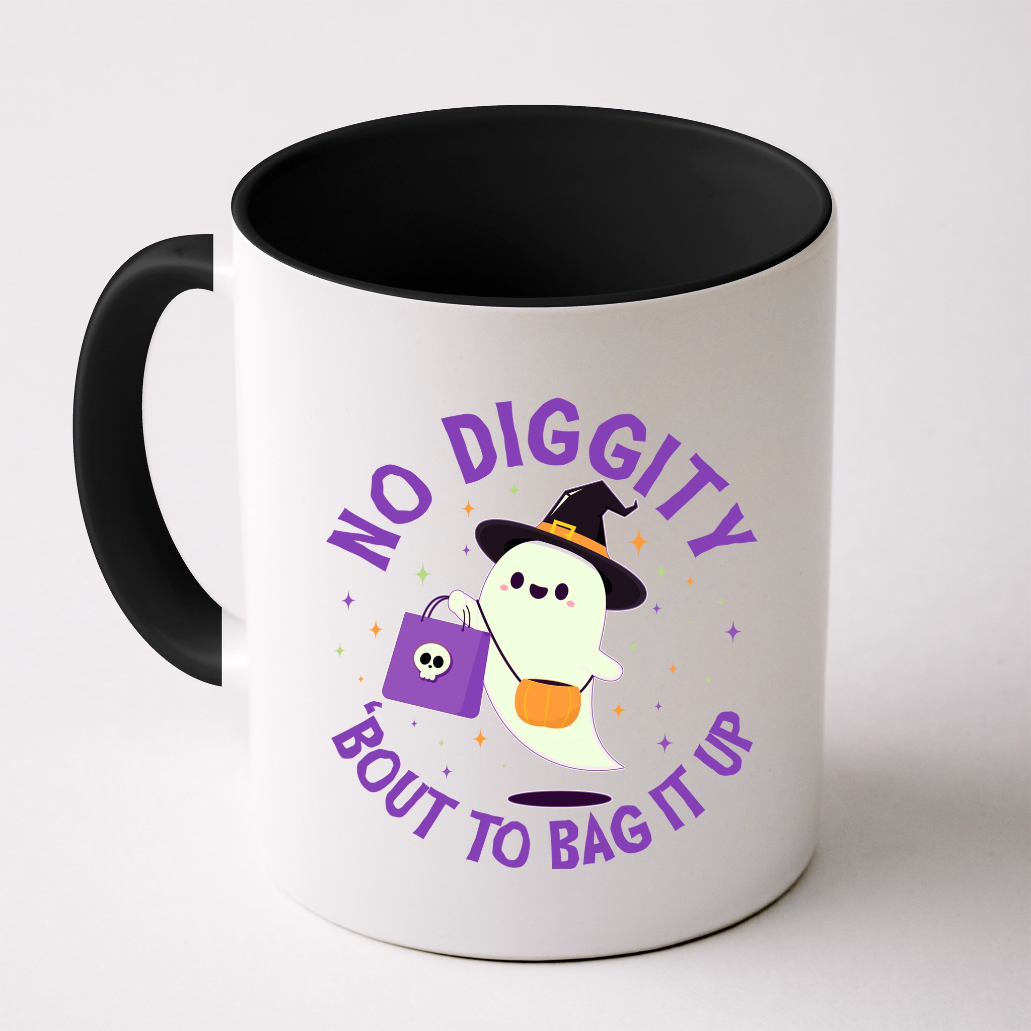 Halloween Ghost No Diggity Bout To Bag It Up Mug