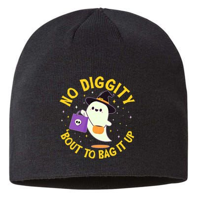 Halloween Ghost No Diggity Bout To Bag It Up Sustainable Beanie