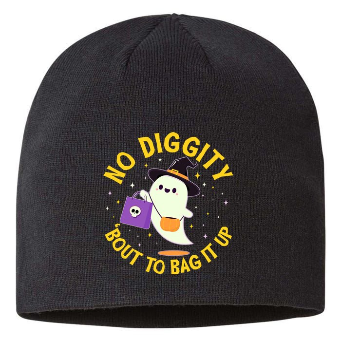 Halloween Ghost No Diggity Bout To Bag It Up Sustainable Beanie