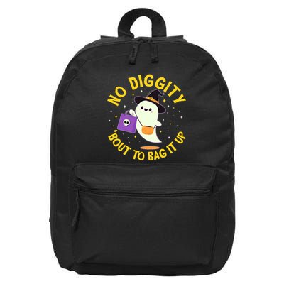 Halloween Ghost No Diggity Bout To Bag It Up 16 in Basic Backpack