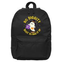Halloween Ghost No Diggity Bout To Bag It Up 16 in Basic Backpack
