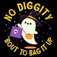 Halloween Ghost No Diggity Bout To Bag It Up 16 in Basic Backpack