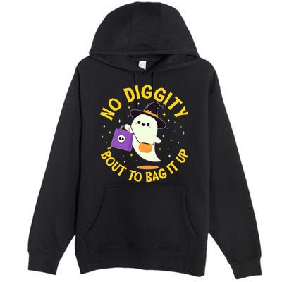 Halloween Ghost No Diggity Bout To Bag It Up Premium Pullover Hoodie