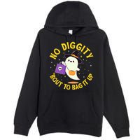 Halloween Ghost No Diggity Bout To Bag It Up Premium Pullover Hoodie