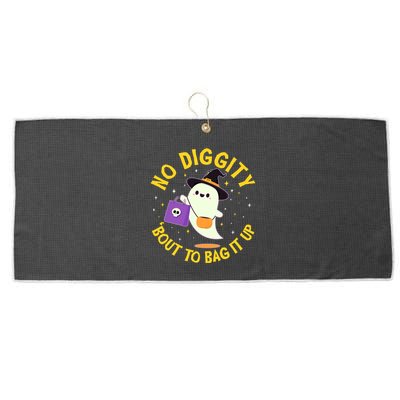 Halloween Ghost No Diggity Bout To Bag It Up Large Microfiber Waffle Golf Towel