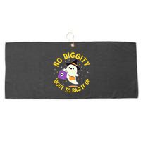 Halloween Ghost No Diggity Bout To Bag It Up Large Microfiber Waffle Golf Towel