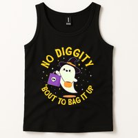 Halloween Ghost No Diggity Bout To Bag It Up Tank Top