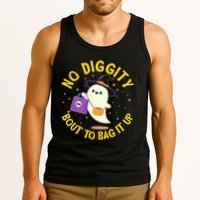 Halloween Ghost No Diggity Bout To Bag It Up Tank Top