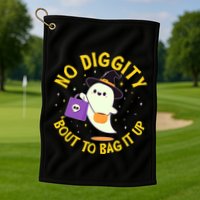 Halloween Ghost No Diggity Bout To Bag It Up Golf Towel