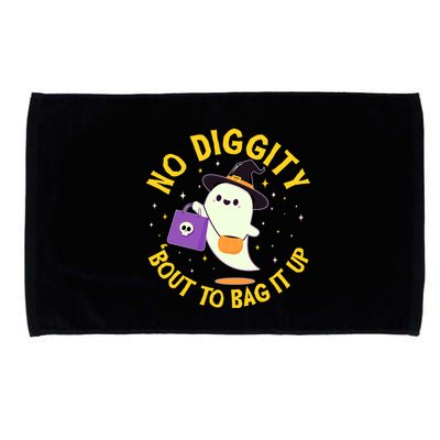 Halloween Ghost No Diggity Bout To Bag It Up Microfiber Hand Towel
