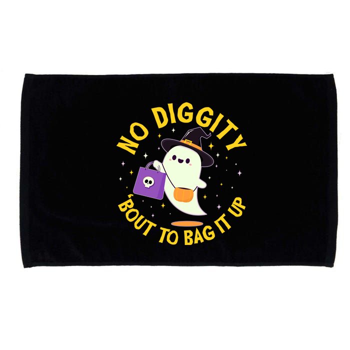 Halloween Ghost No Diggity Bout To Bag It Up Microfiber Hand Towel