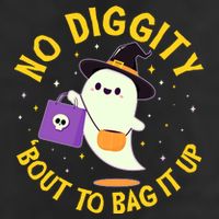 Halloween Ghost No Diggity Bout To Bag It Up Microfiber Hand Towel