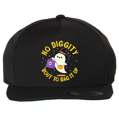 Halloween Ghost No Diggity Bout To Bag It Up Wool Snapback Cap