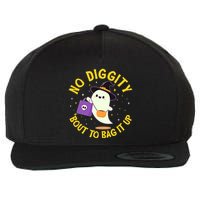 Halloween Ghost No Diggity Bout To Bag It Up Wool Snapback Cap