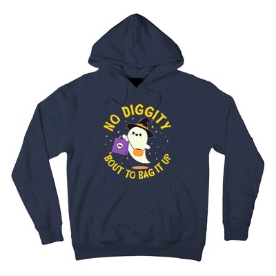 Halloween Ghost No Diggity Bout To Bag It Up Hoodie