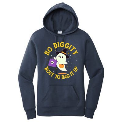 Halloween Ghost No Diggity Bout To Bag It Up Women's Pullover Hoodie