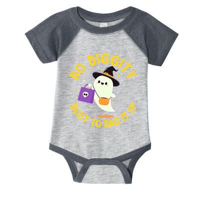 Halloween Ghost No Diggity Bout To Bag It Up Infant Baby Jersey Bodysuit