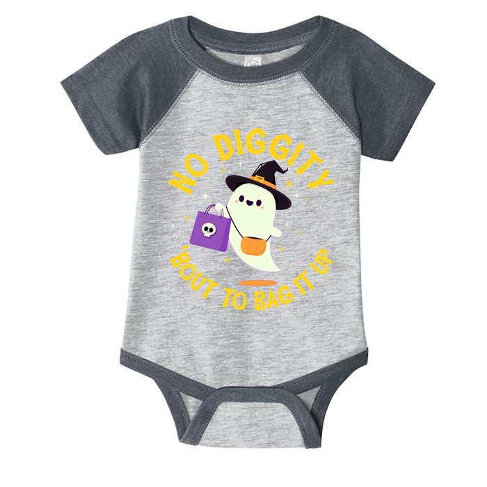 Halloween Ghost No Diggity Bout To Bag It Up Infant Baby Jersey Bodysuit