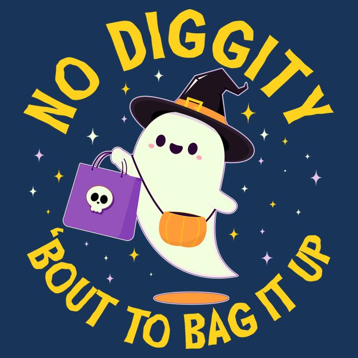 Halloween Ghost No Diggity Bout To Bag It Up Infant Baby Jersey Bodysuit