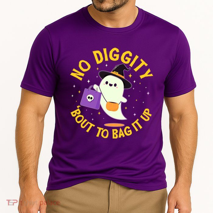 Halloween Ghost No Diggity Bout To Bag It Up Performance Shirt