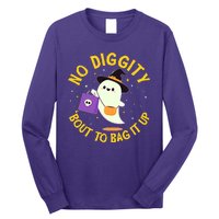 Halloween Ghost No Diggity Bout To Bag It Up Long Sleeve Shirt