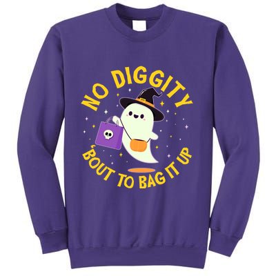 Halloween Ghost No Diggity Bout To Bag It Up Sweatshirt