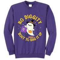 Halloween Ghost No Diggity Bout To Bag It Up Sweatshirt