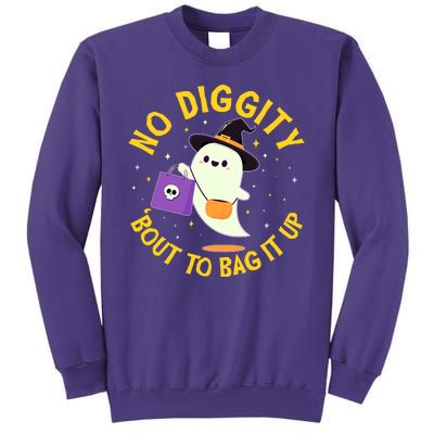 Halloween Ghost No Diggity Bout To Bag It Up Sweatshirt