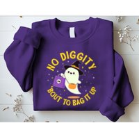Halloween Ghost No Diggity Bout To Bag It Up Sweatshirt