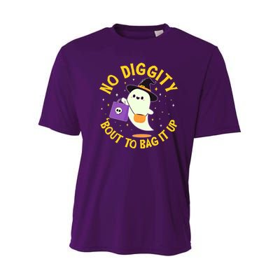 Halloween Ghost No Diggity Bout To Bag It Up Youth Performance Sprint T-Shirt