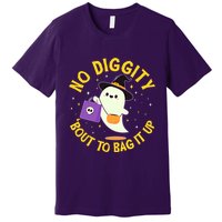 Halloween Ghost No Diggity Bout To Bag It Up Premium T-Shirt