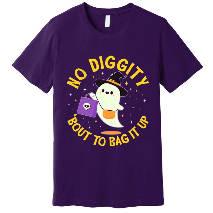 Halloween Ghost No Diggity Bout To Bag It Up Premium T-Shirt
