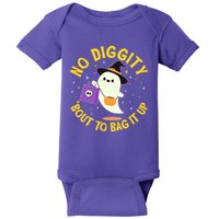 Halloween Ghost No Diggity Bout To Bag It Up Baby Bodysuit