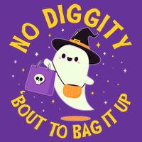 Halloween Ghost No Diggity Bout To Bag It Up Baby Bodysuit