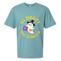 Halloween Ghost No Diggity Bout To Bag It Up Sueded Cloud Jersey T-Shirt