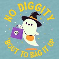 Halloween Ghost No Diggity Bout To Bag It Up Sueded Cloud Jersey T-Shirt