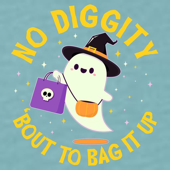 Halloween Ghost No Diggity Bout To Bag It Up Sueded Cloud Jersey T-Shirt