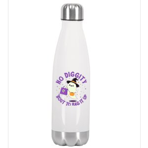 Halloween Ghost No Diggity Bout To Bag It Up Stainless Steel Insulated Water Bottle