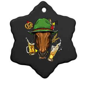 Horse Gery Oktoberfest Party Beer Fest Horse Lover Cow Gift Ceramic Star Ornament