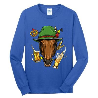 Horse Gery Oktoberfest Party Beer Fest Horse Lover Cow Gift Tall Long Sleeve T-Shirt