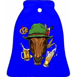 Horse Gery Oktoberfest Party Beer Fest Horse Lover Cow Gift Ceramic Bell Ornament