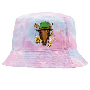 Horse Gery Oktoberfest Party Beer Fest Horse Lover Cow Gift Tie-Dyed Bucket Hat