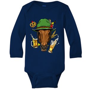 Horse Gery Oktoberfest Party Beer Fest Horse Lover Cow Gift Baby Long Sleeve Bodysuit