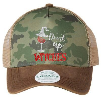 Halloween Glass Of Wine Drink Up Witches Funny Drinking Wine Legacy Tie Dye Trucker Hat