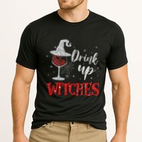 Halloween Glass Of Wine Drink Up Witches Funny Drinking Wine Performance Shirt