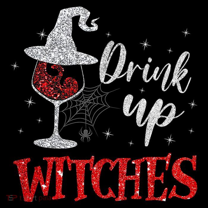 Halloween Glass Of Wine Drink Up Witches Funny Drinking Wine Sustainable Beanie