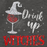 Halloween Glass Of Wine Drink Up Witches Funny Drinking Wine Vector Backpack