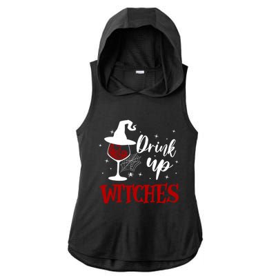 Halloween Glass Of Wine Up Witches Funny Ing Wine Gift Ladies PosiCharge Tri-Blend Wicking Draft Hoodie Tank